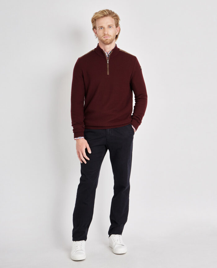 PAUL & SHARK pulover zip - NAVY-RED