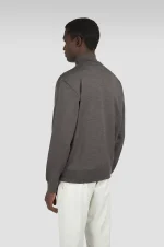 Muški džemper sa rajsferšlusom od Merino Extrafine vune Paul & Shark | Alcantara® detalji, džepovi sa dugmadima