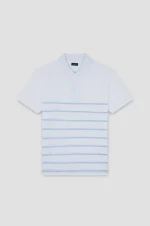 Bela muška polo majica na svetloplave pruge Paul & Shark | Fini pike pamuk, nautički stil, letnja udobnost | Veličine XS do 6XL |