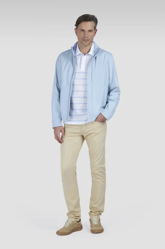 Bela muška polo majica na svetloplave pruge Paul & Shark | Fini pike pamuk, nautički stil, letnja udobnost | Veličine XS do 6XL |