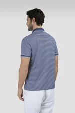 Muška prugasta polo majica Paul & Shark | Teget-beli dezen, pike pamuk, nautički stil | Vezeni logo | Veličine XS do 6XL | yachtingfashion.rs