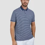 Muška prugasta polo majica Paul & Shark | Teget-beli dezen, pike pamuk, nautički stil | Vezeni logo | Veličine XS do 6XL | yachtingfashion.rs