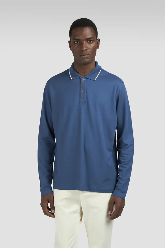Muška X-Soft polo majica dugih rukava Paul & Shark | Pique pamuk i lyocell, kontrastna kragna, ekstremna mekoća