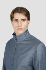Muška Paul & Shark jakna | Loro Piana Green Storm System® tkanina, mešavina vune i svile | Vodootporna i vetrootporna, plava boja