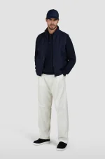 Teget muški džemper na rajsferšlus Paul & Shark | Luksuzna mešavina svile i pamuka, kontrastni detalji, half zip | Veličine XS do 6XL | yachtingfashion.rs