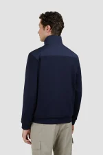 Muški hibridni duks Paul & Shark | Aktivni flis i 4x4 stretch tehnički materijal | Teget boja, dvosmerni rajsferšlus | Veličine XS do 6XL | yachtingfashion.rs