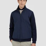 Muški hibridni duks Paul & Shark | Aktivni flis i 4x4 stretch tehnički materijal | Teget boja, dvosmerni rajsferšlus | Veličine XS do 6XL | yachtingfashion.rs