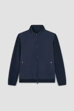 Muški hibridni duks Paul & Shark | Aktivni flis i 4x4 stretch tehnički materijal | Teget boja, dvosmerni rajsferšlus | Veličine XS do 6XL | yachtingfashion.rs