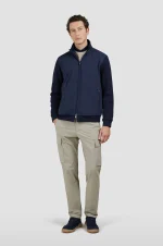 Muški hibridni duks Paul & Shark | Aktivni flis i 4x4 stretch tehnički materijal | Teget boja, dvosmerni rajsferšlus | Veličine XS do 6XL | yachtingfashion.rs