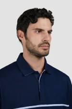 Muška polo majica od pike pamuka sa prugama Paul & Shark 25411223 219 - Slika 3