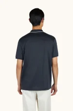 Polo majica sa otvorenom kragnom od pamuka i svile 26411237 050 - Slika 4