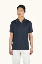 Polo majica sa otvorenom kragnom od pamuka i svile 26411237 050