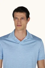 Polo majica sa otvorenom kragnom od pamuka i svile 26411237 752 - Slika 3
