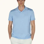 Polo majica sa otvorenom kragnom od pamuka i svile 26411237 752