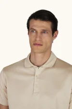 Polo majica od pamučnog žerseja sa detaljima od lana 26411249 348 - Slika 3