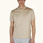 Polo majica od pamučnog žerseja sa detaljima od lana 26411249 348