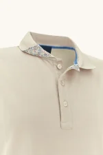 Polo majica od pamučnog žerseja sa detaljima od lana 26411249 348 - Slika 7