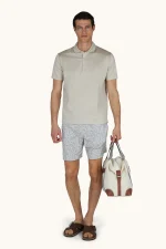 Polo majica od pamučnog žerseja sa detaljima od lana 26411249 348 - Slika 2