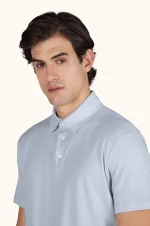 X-Soft polo majica od pamučnog žerseja sa detaljima od lana 26411253 394 - Slika 5