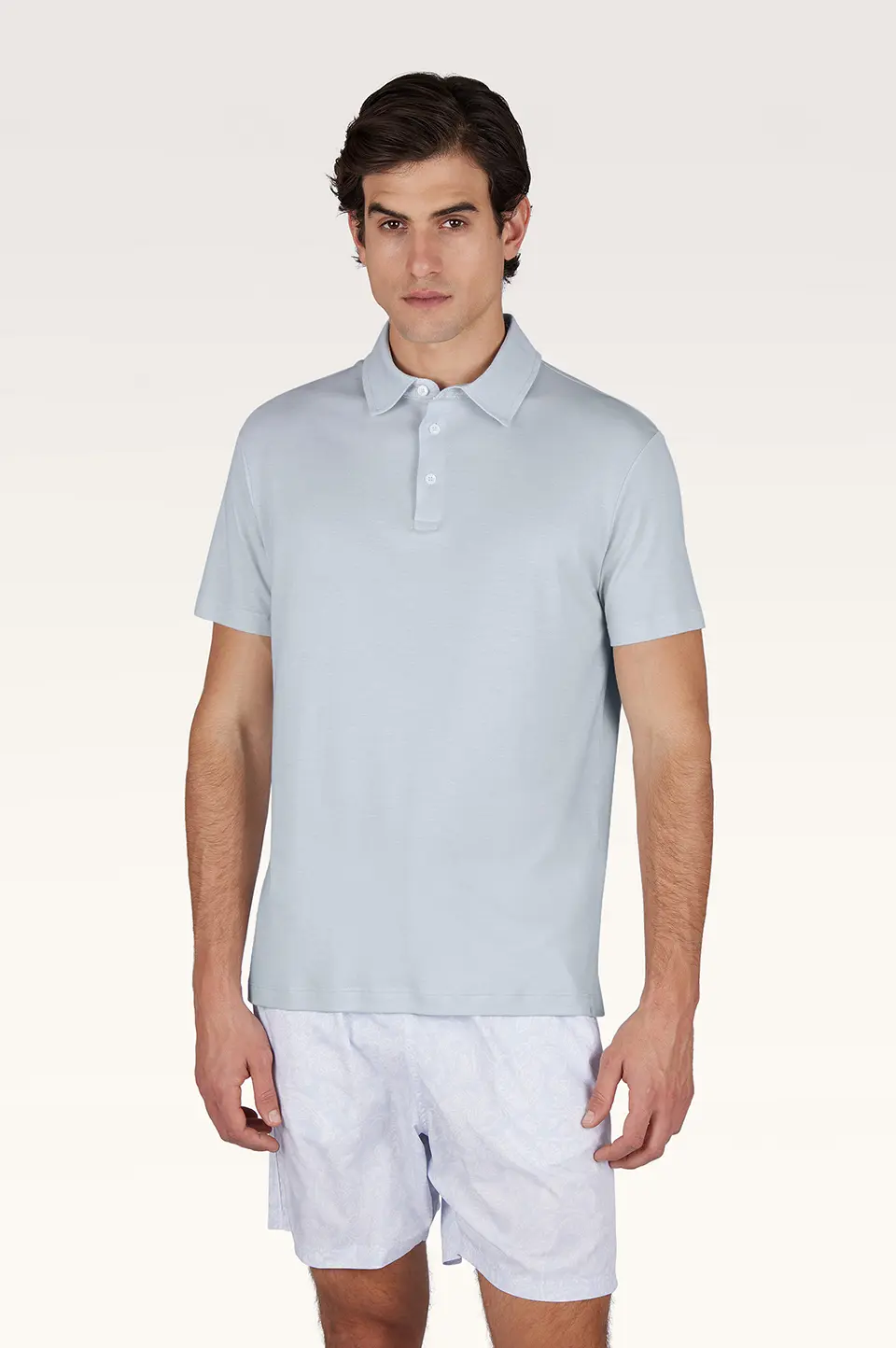 26411253-394-af-v X-Soft polo majica od pamučnog žerseja sa detaljima od lana 26411253 394 - Slika 1