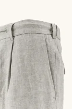 Lanene chino pantalone sa učkurom i faltom 26414057 064 - Slika 6