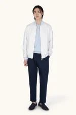 Chino pantalone od lana i pamuka sa faltama 26414083 013