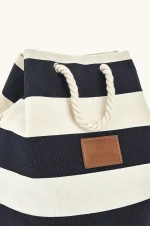 Prugasta platnena torba sa kožnim detaljima 26418102 H21 - Slika 2