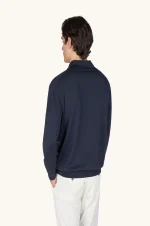 Polo majica dugih rukava od 140's super fine Merino vune 99311031 050 - Slika 4
