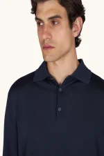 Polo majica dugih rukava od 140's super fine Merino vune 99311031 050 - Slika 3