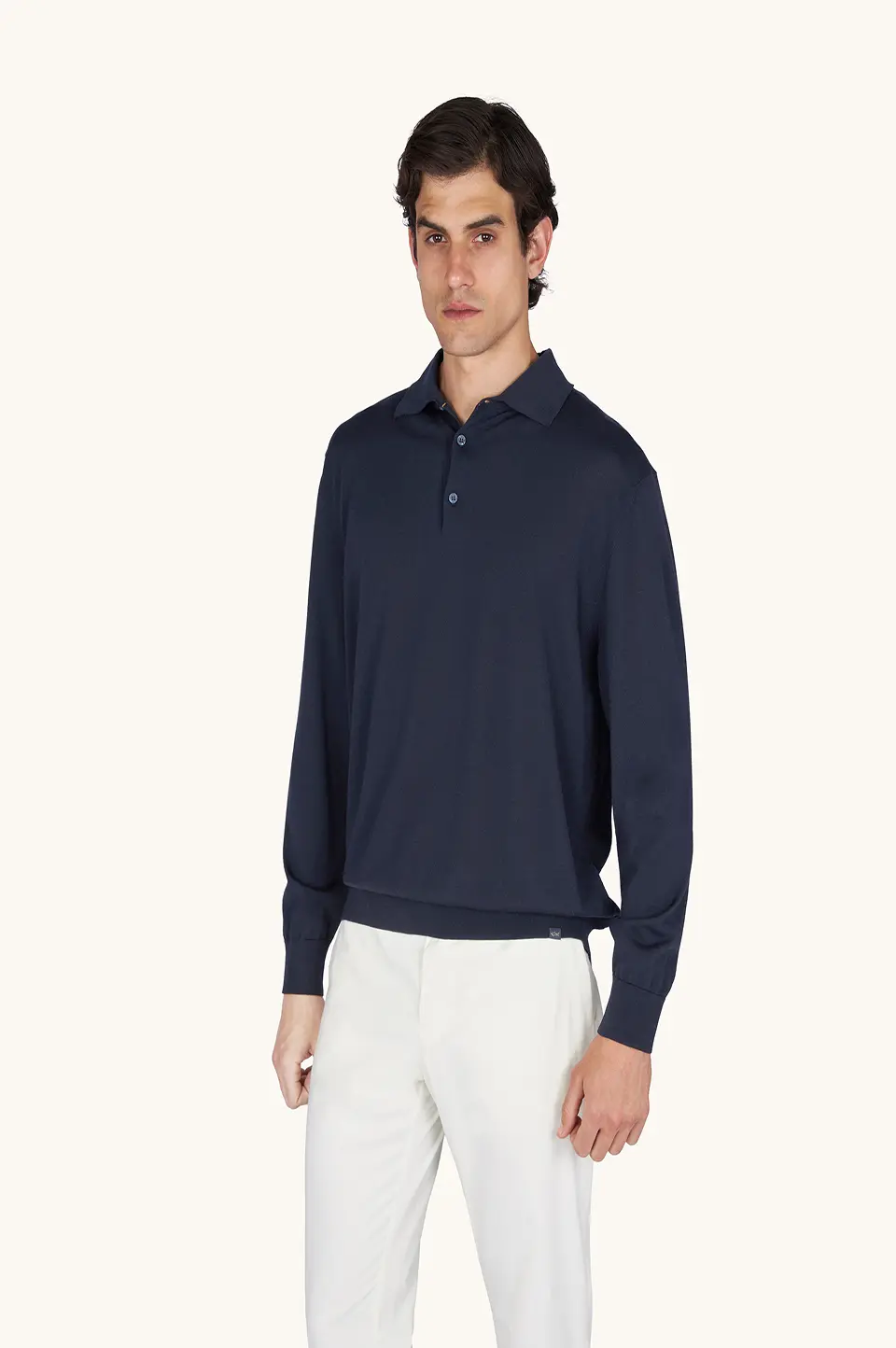 99311031-050-af-v Polo majica dugih rukava od 140's super fine Merino vune 99311031 050 - Slika 1