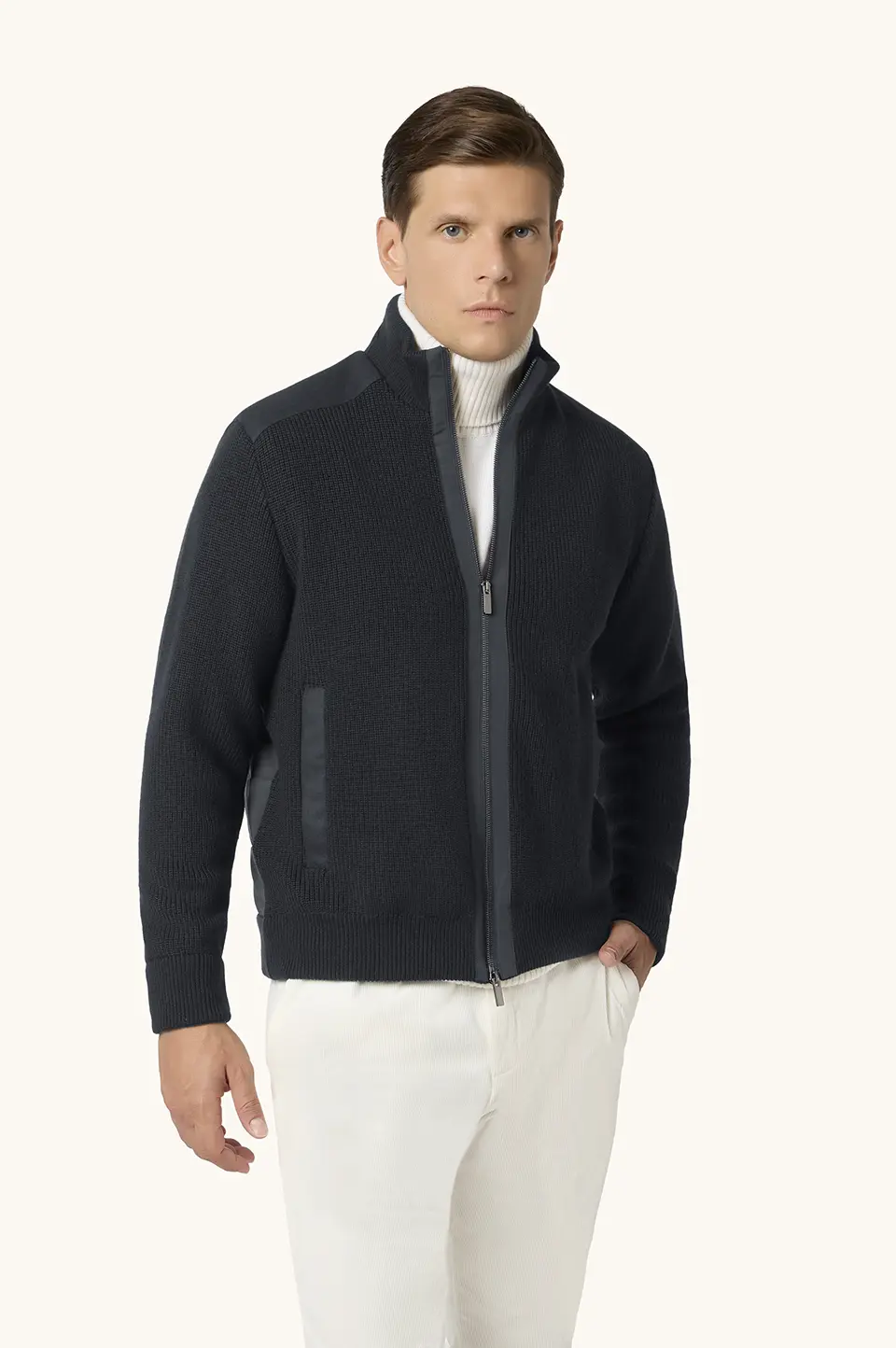 15311247-050-af-v TYPHOON® džemper Paul & Shark na raskopčavanje od Soft Cool Touch vune 15311247 050 - Slika 1