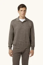 Polo majica Paul & Shark sa otvorenom kragnom od vune i lana 16311127 455